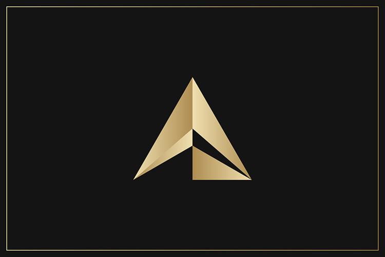 A Letter Gold Logo Brand