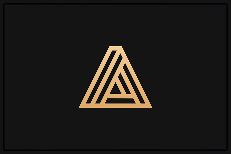 A Letter Gold Logo Brand