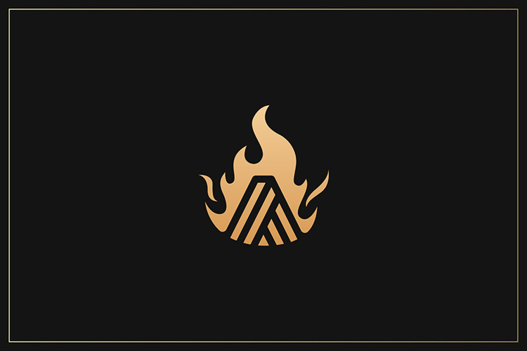 A Letter Gold Logo Brand