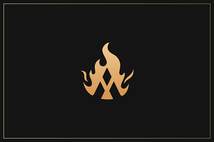 A Letter Gold Logo Brand