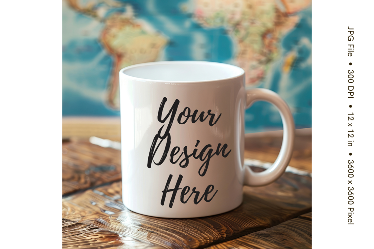 Christmas Winter Coffee Mug Mockups Template Blank Ceramic