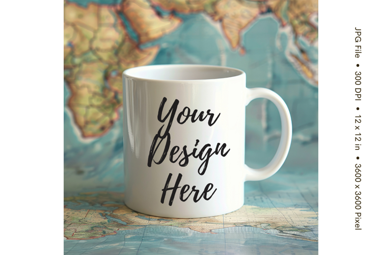 Christmas Winter Coffee Mug Mockups Template Blank Ceramic