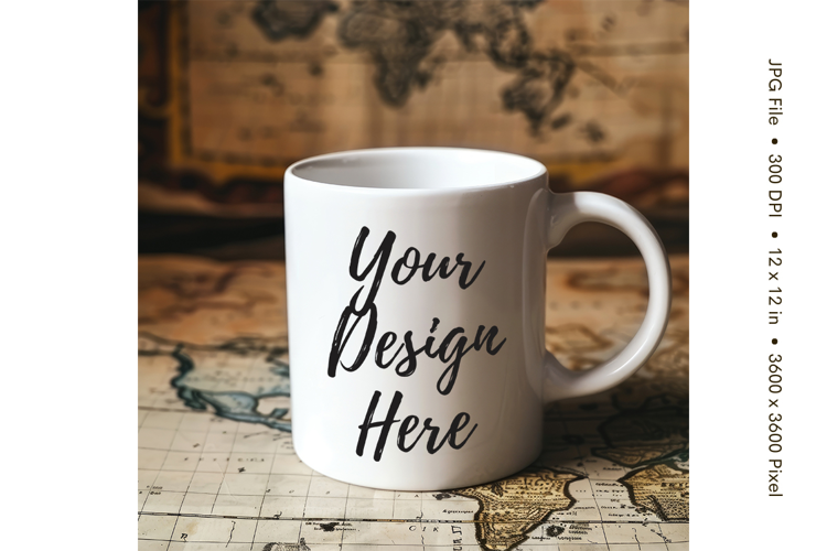 Christmas Winter Coffee Mug Mockups Template Blank Ceramic