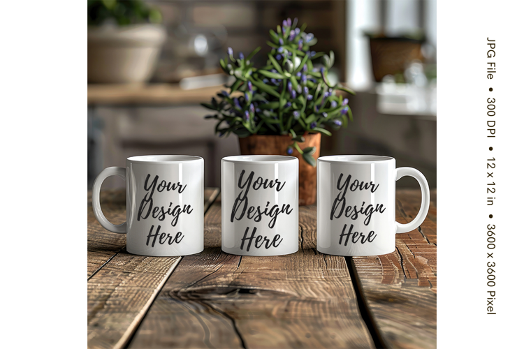Christmas Winter Coffee Mug Mockups Template Blank Ceramic
