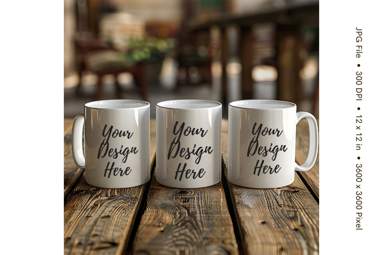 Christmas Winter Coffee Mug Mockups Template Blank Ceramic