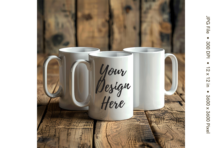 Christmas Winter Coffee Mug Mockups Template Blank Ceramic