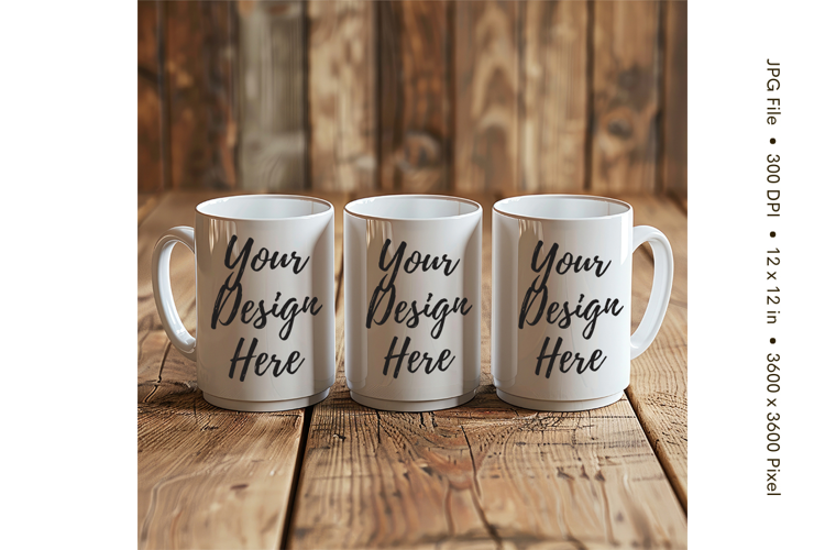 Christmas Winter Coffee Mug Mockups Template Blank Ceramic