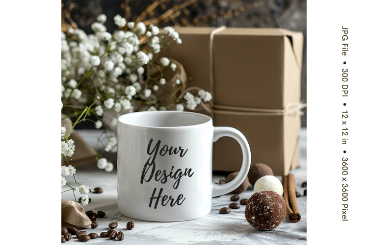 Christmas Winter Coffee Mug Mockups Template Blank Ceramic