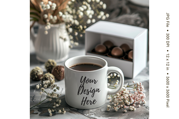 Christmas Winter Coffee Mug Mockups Template Blank Ceramic