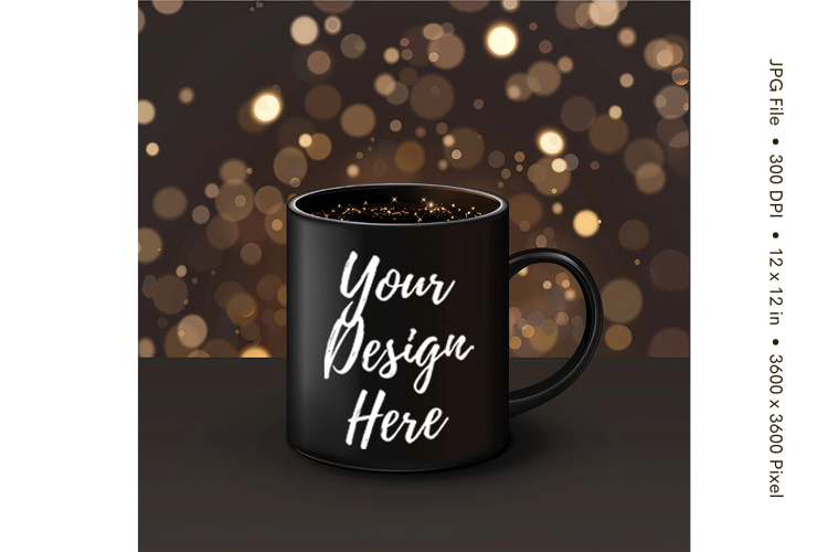 Christmas Winter Coffee Mug Mockups Template Blank Ceramic
