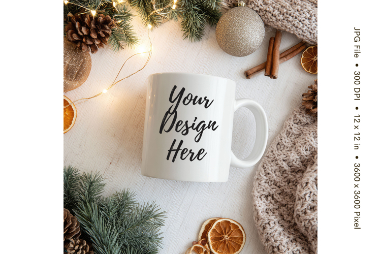 Christmas Winter Coffee Mug Mockups Template Blank Ceramic14