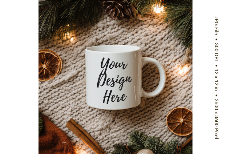 Christmas Winter Coffee Mug Mockups Template Blank Ceramic15