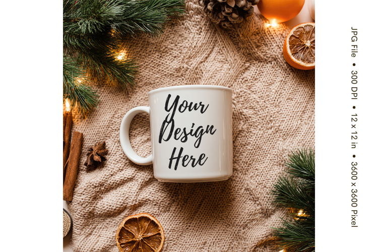 Christmas Winter Coffee Mug Mockups Template Blank Ceramic16