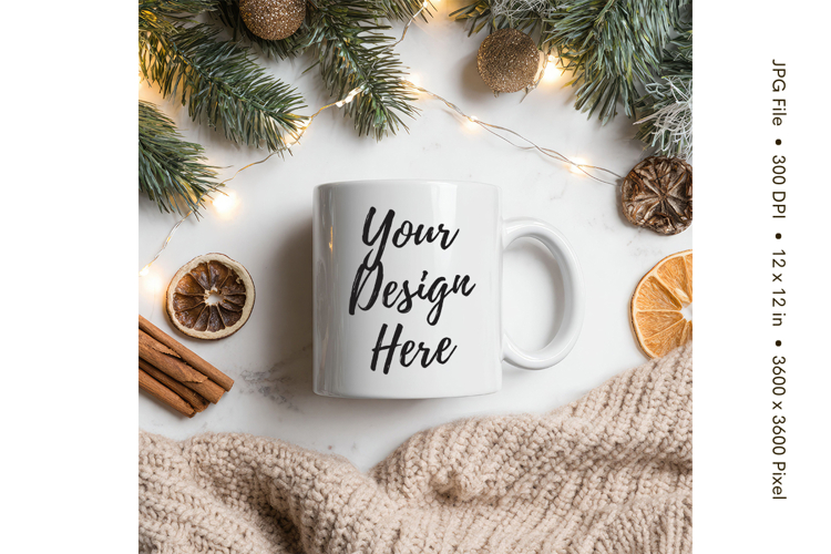 Christmas Winter Coffee Mug Mockups Template Blank Ceramic17