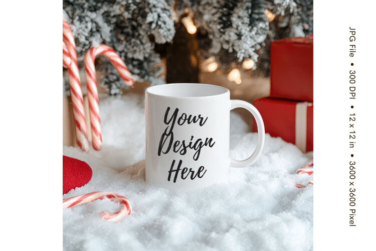 Christmas Winter Coffee Mug Mockups Template Blank Ceramic18 example image 1