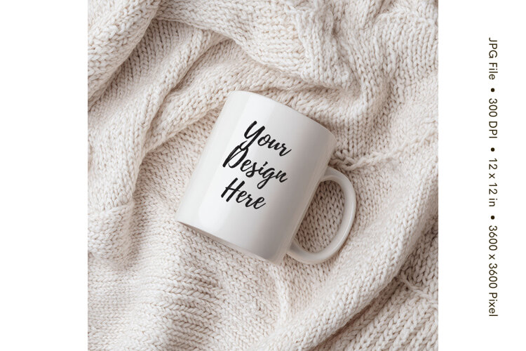 Christmas Winter Coffee Mug Mockups Template Blank Ceramic4 example image 1