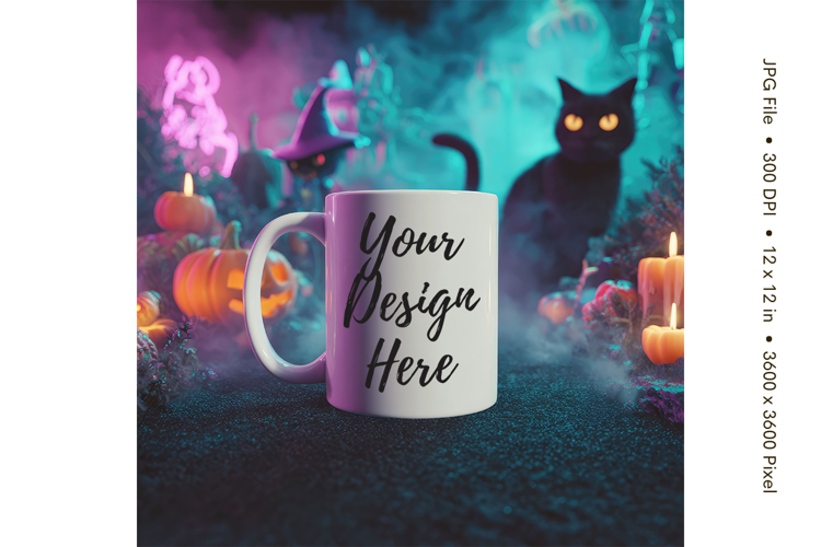 Halloween Coffee Mug Mockups Template Blank Ceramic Cup_40