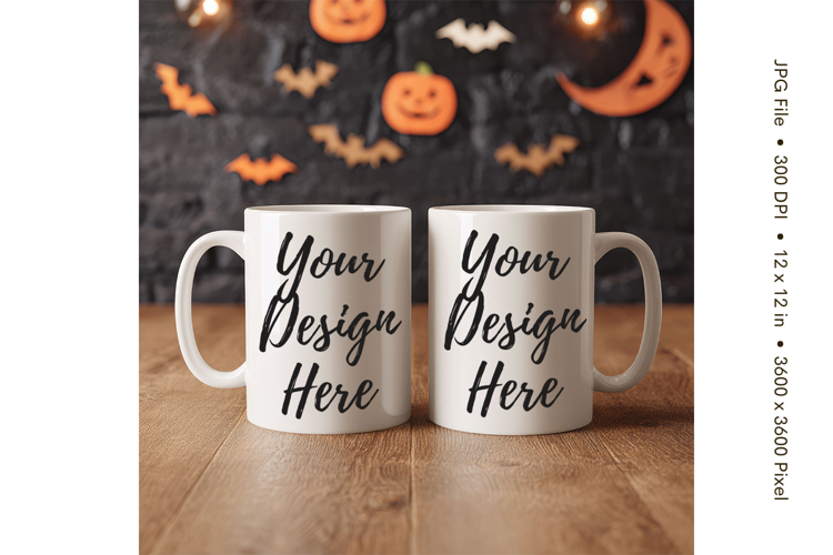 Halloween Coffee Mug Mockups Template Blank Ceramic Cup_46