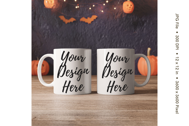 Halloween Coffee Mug Mockups Template Blank Ceramic Cup_47