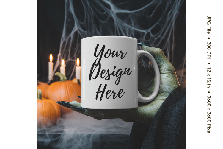 Halloween Coffee Mug Mockups Template Blank Ceramic Cup_49
