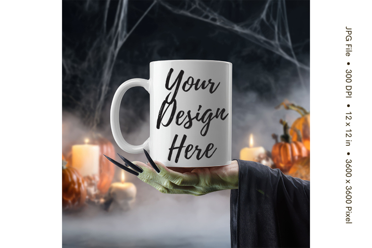 Halloween Coffee Mug Mockups Template Blank Ceramic Cup_50