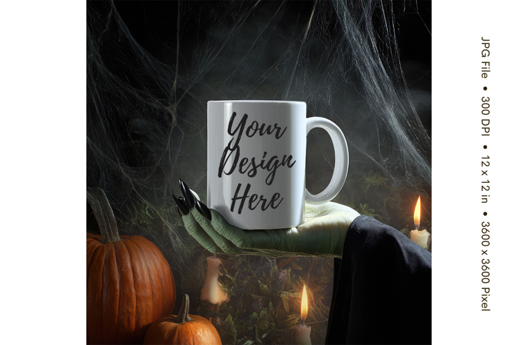 Halloween Coffee Mug Mockups Template Blank Ceramic Cup_51