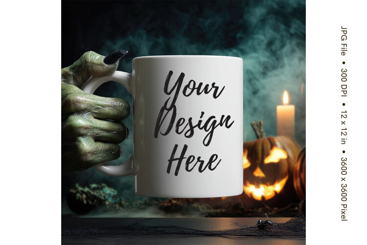 Halloween Coffee Mug Mockups Template Blank Ceramic Cup_52 example image 1