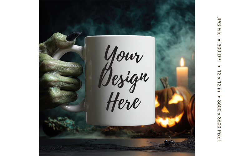 Halloween Coffee Mug Mockups Template Blank Ceramic Cup_52