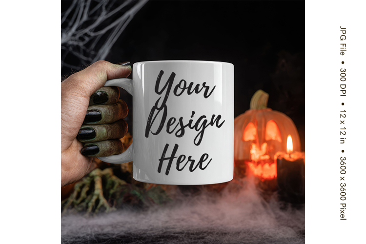Halloween Coffee Mug Mockups Template Blank Ceramic Cup_53