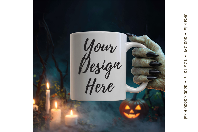 Halloween Coffee Mug Mockups Template Blank Ceramic Cup_54
