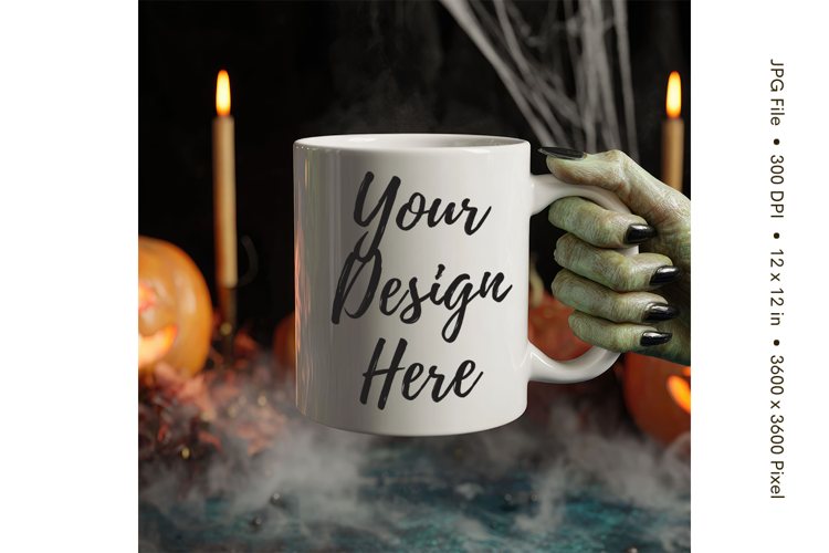 Halloween Coffee Mug Mockups Template Blank Ceramic Cup_55
