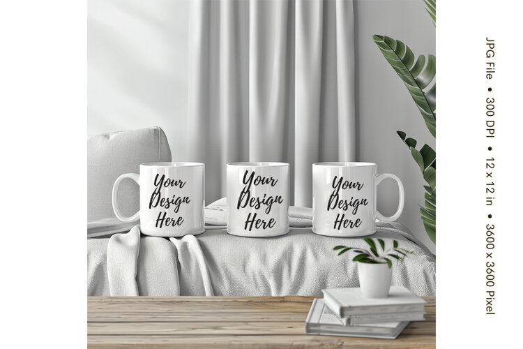 Christmas Winter Coffee Mug Mockups Template Blank Ceramic65 example image 1