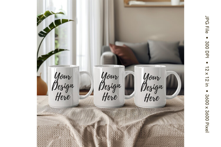 Christmas Winter Coffee Mug Mockups Template Blank Ceramic66 example image 1