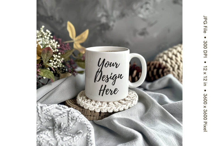 Christmas Winter Coffee Mug Mockups Template Blank Ceramic68 example image 1