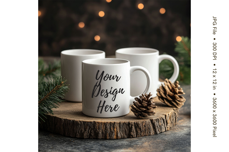 Christmas Winter Coffee Mug Mockups Template Blank Ceramic79
