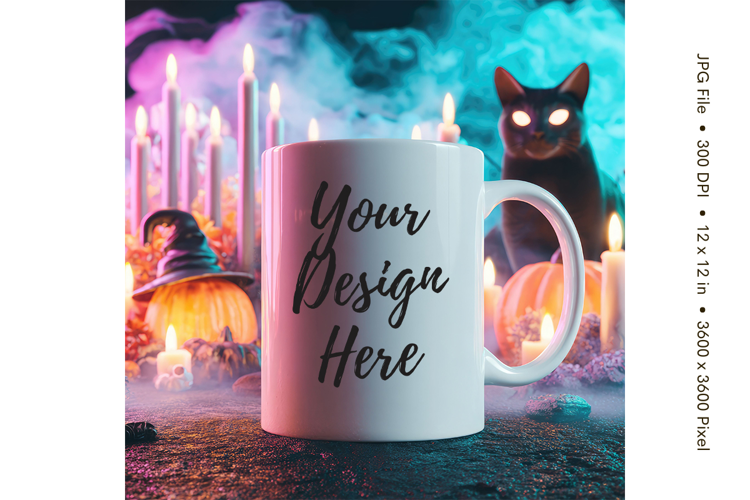 Halloween Coffee Mug Mockups Template Blank Ceramic Cup_8
