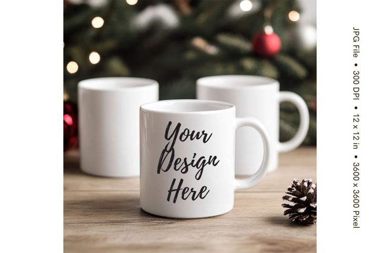 Christmas Winter Coffee Mug Mockups Template Blank Ceramic80