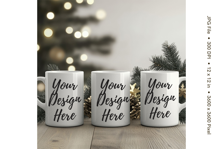 Christmas Winter Coffee Mug Mockups Template Blank Ceramic81