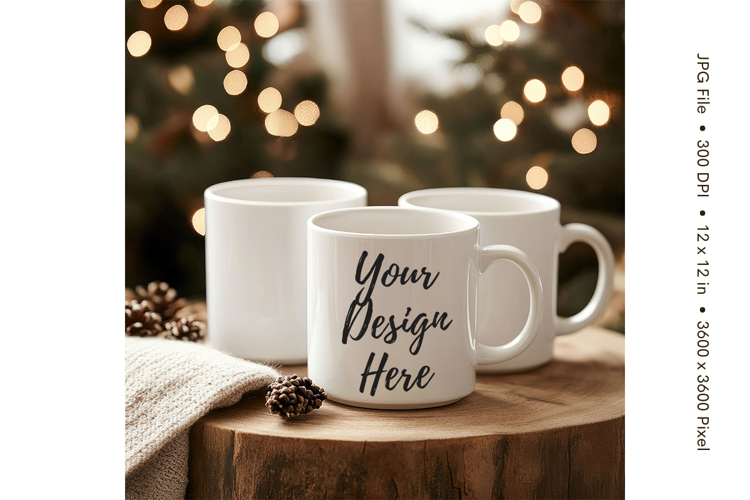 Christmas Winter Coffee Mug Mockups Template Blank Ceramic82