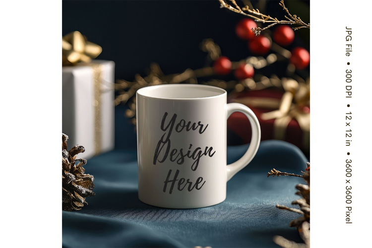 Christmas Winter Coffee Mug Mockups Template Blank Ceramic89