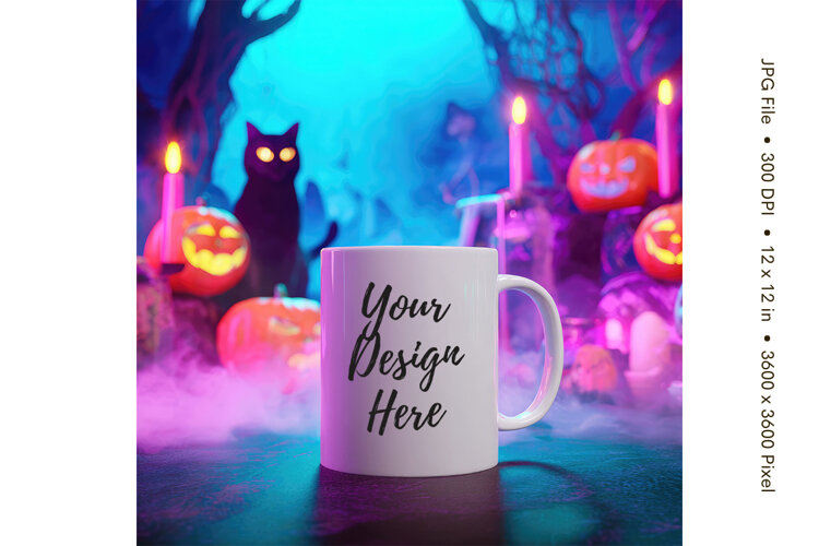 Halloween Coffee Mug Mockups Template Blank Ceramic Cup_9 example image 1