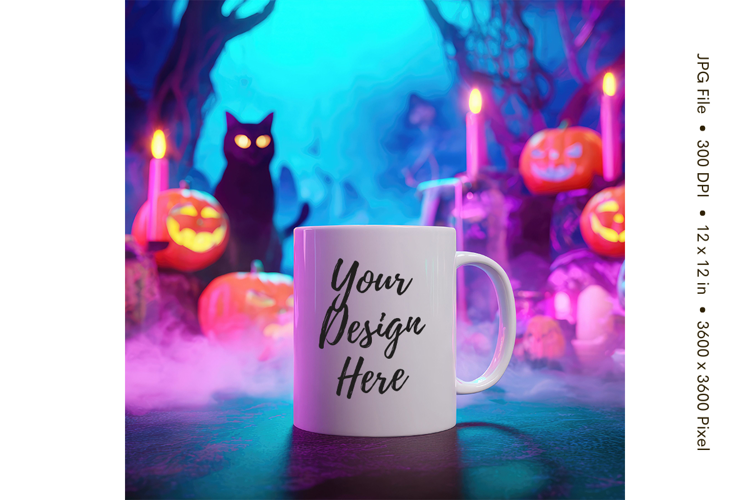 Halloween Coffee Mug Mockups Template Blank Ceramic Cup_9