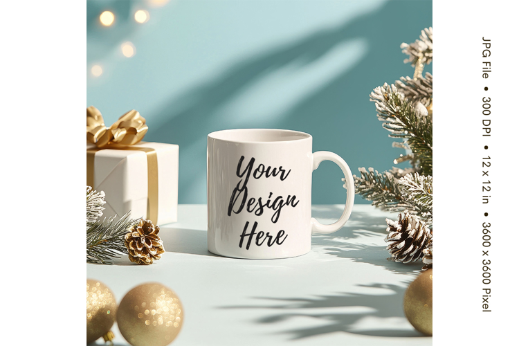 Christmas Winter Coffee Mug Mockups Template Blank Ceramic90
