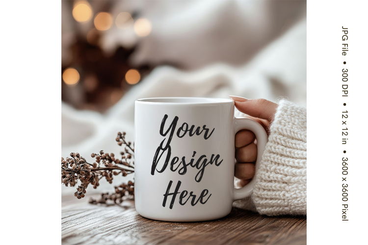 Christmas Winter Coffee Mug Mockups Template Blank Ceramic93