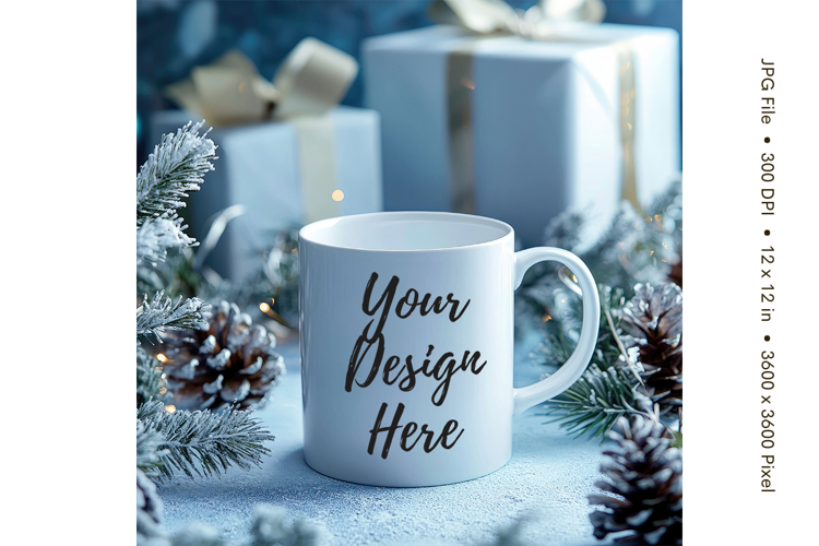 Christmas Winter Coffee Mug Mockups Template Blank Ceramic95