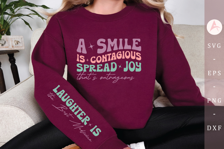 A smile is contagious spread joy that's outrageous Sleeve