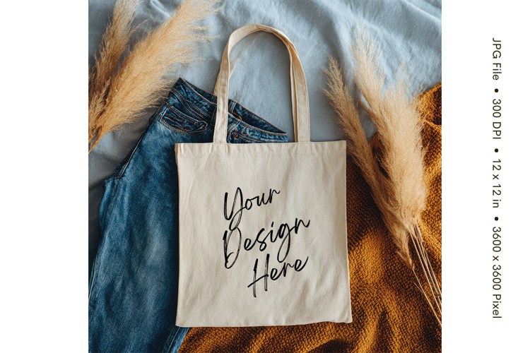 Canvas Tote Bag Mockup Shopping Bag White Natural Blank_22