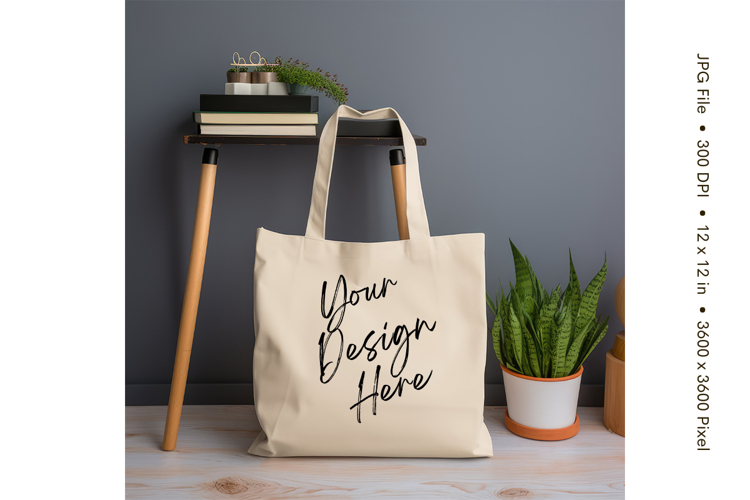 Canvas Tote Bag Mockup Shopping Bag White Natural Blank_4