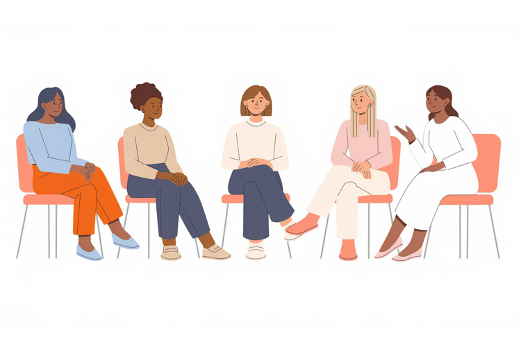 People sitting in chairs, engaged in a relaxed group example image 1