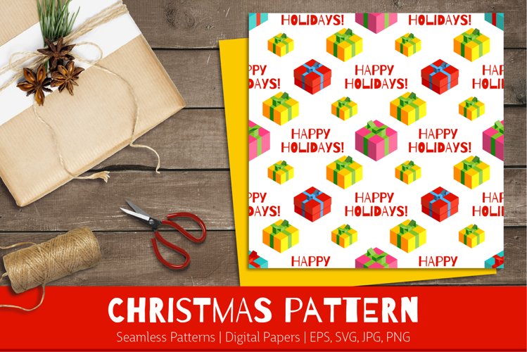 Christmas Gifts | Seamless Patterns | Digital Papers example image 1